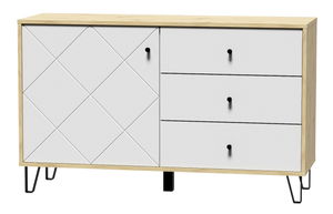 Komoda Bonny BL05 (dub artisan + bílá matná)