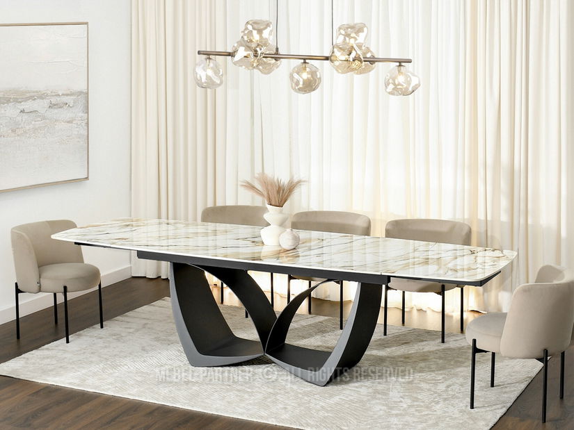 Jídelní stůl Carteles (mramor + černá)