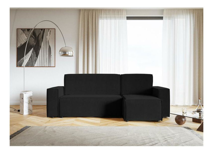 Rohová sedací souprava Copenhagen L (černá + černá)