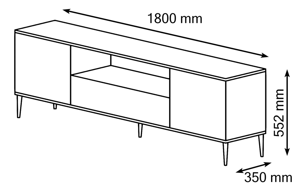 TV stolek/skříňka Pietra 180 (bílá)
