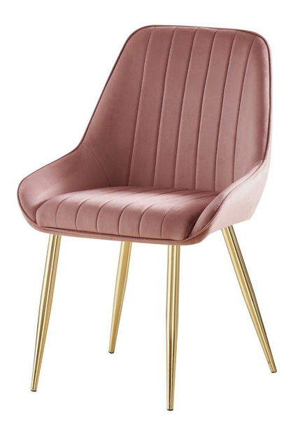 Jídelní židle Soddy (růžová + zlatá)