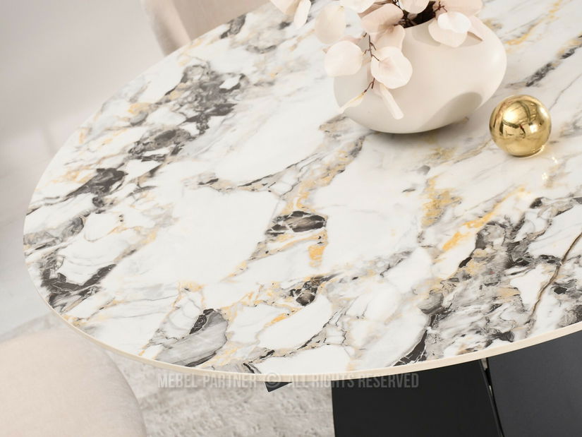 Jídelní stůl Facilidades (mramor + černá)