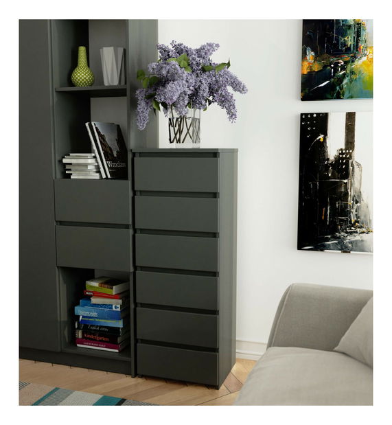 Komoda Cipriano IV (grafit šedý)