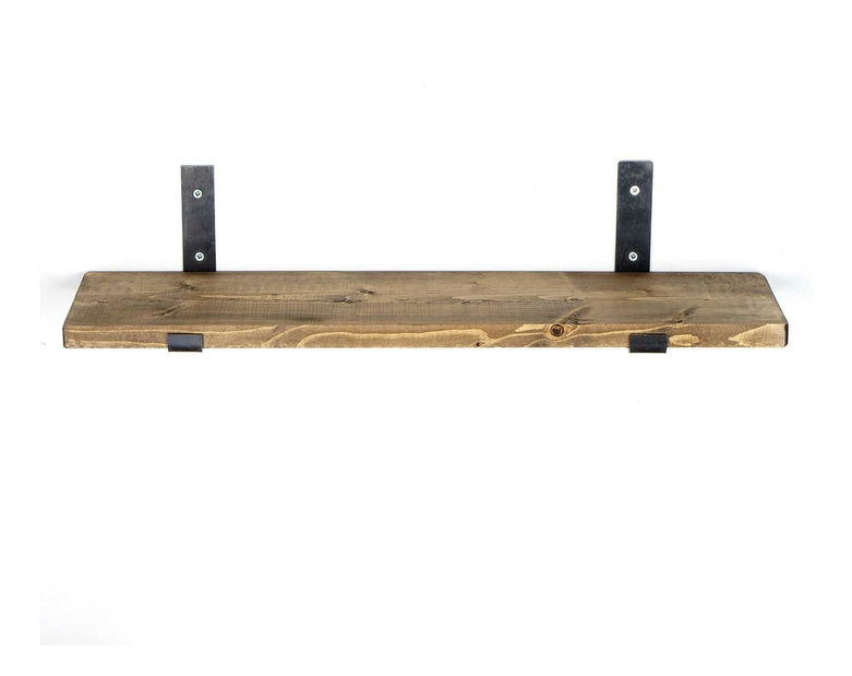 Dekorativní nástěnná police Dupone 9 (ořech + černá)