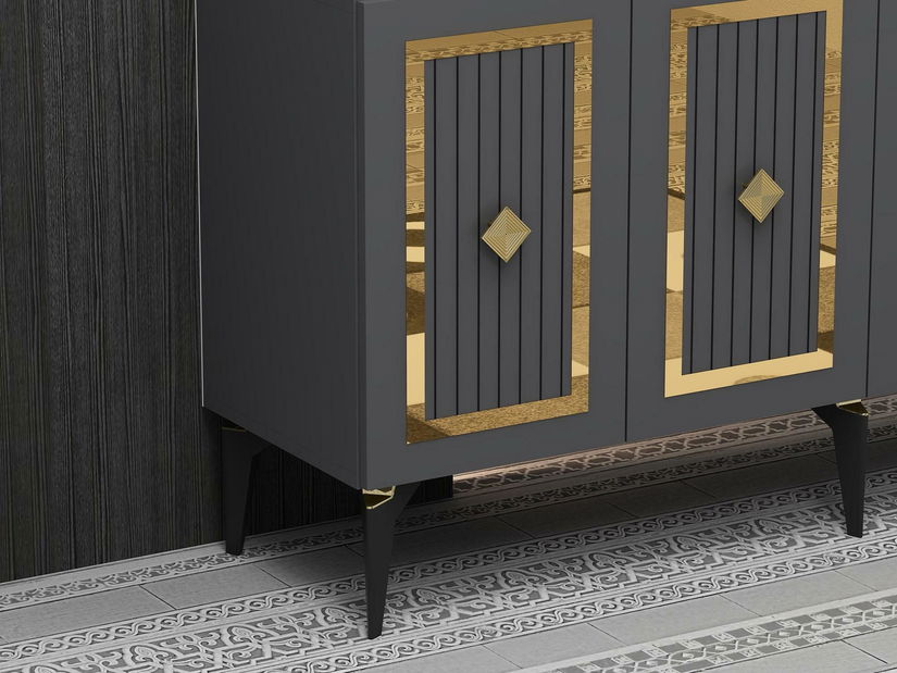 Skříňka Lideke 2 (antracit + zlatá)