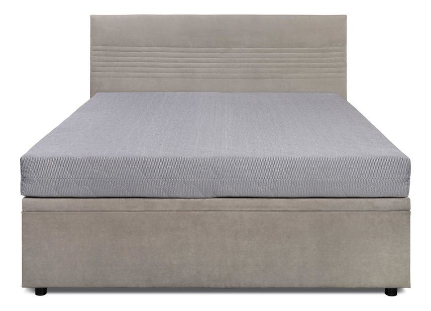 Manželská postel 160 cm Reiteradas (béžová) (s roštem) (s úl. prostorem)