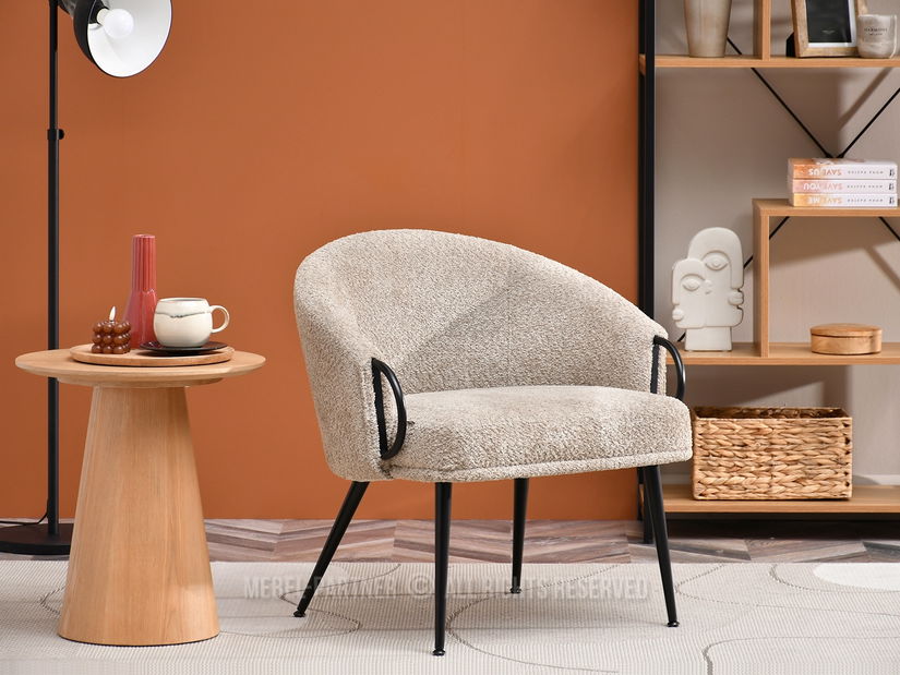 Křeslo Carma F (tmavobéžová + černá)