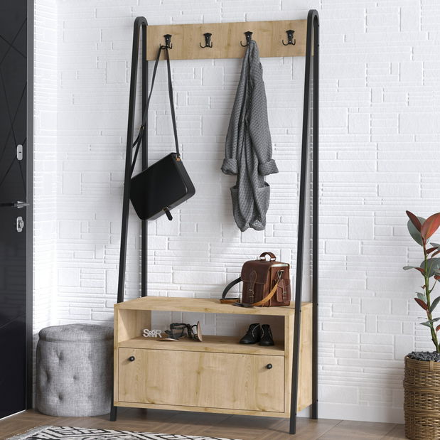 Předsíňová sestava Aliex 20 (Ořech + Černá)