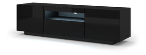 TV stolek/skříňka Aurinko 150 (lesklá černá) (s osvětlením)