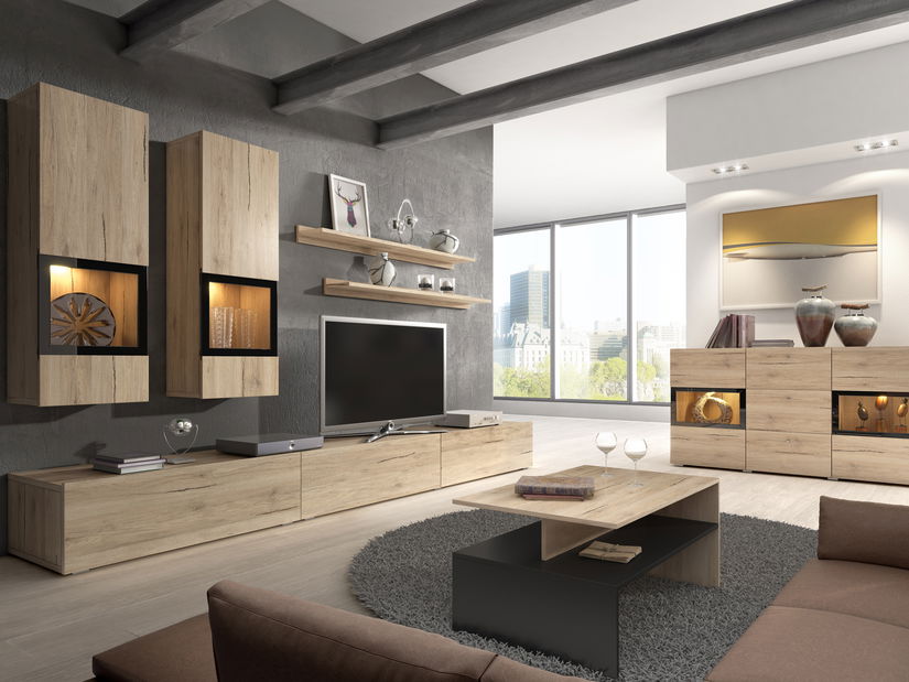 Konferenční stolek Barly Typ 99 (černá + dub san remo)