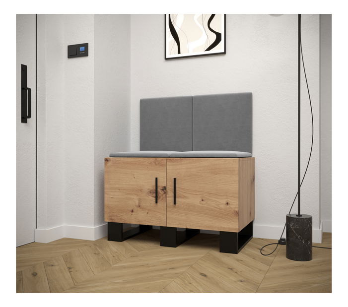 Předsíňová sestava Amanda 19 (dub artisan + tmavě šedá)
