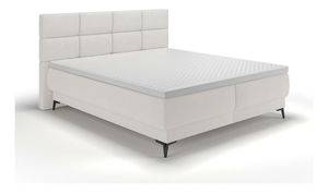Manželská kontinentální postel 160 cm Riviera 160 (s roštem a matrací) (s úl. prostorem) (bílá + černá)