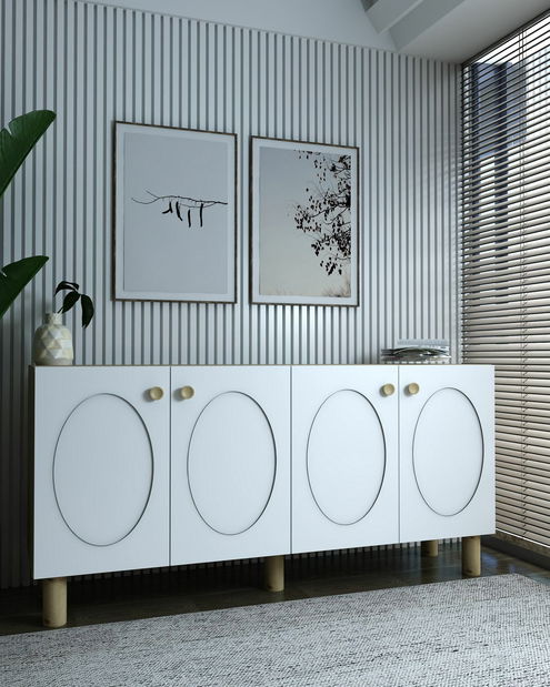 Komoda Elisondo (dub safírový + bílá)