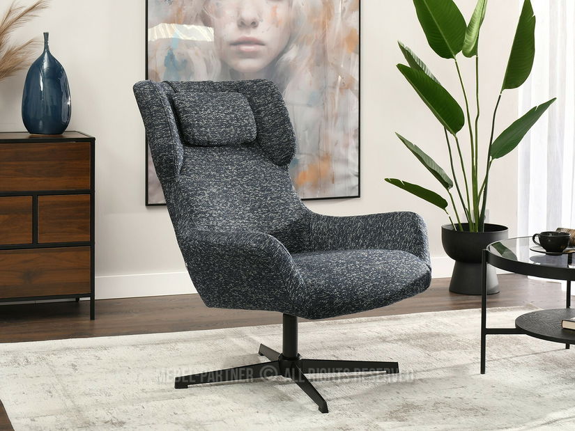 Křeslo Irma (námořnická modrá + černá)