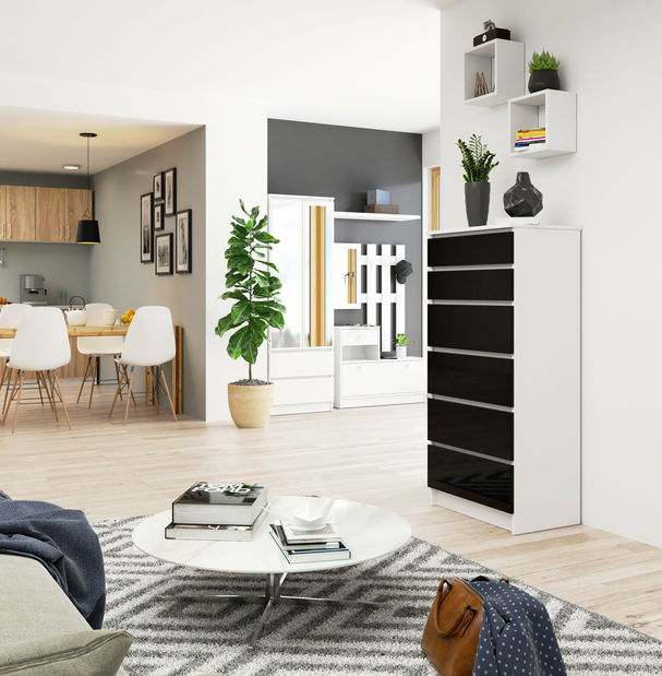 Komoda Kalista III (černý lesk)