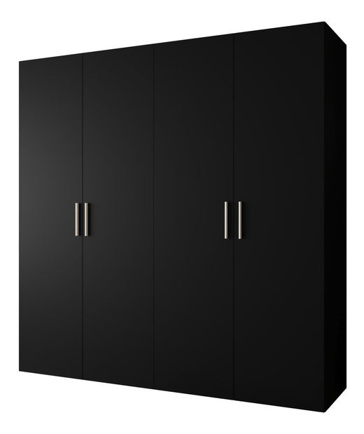 Šatní skříň 200 cm Borry 1 (černá + stříbrná)