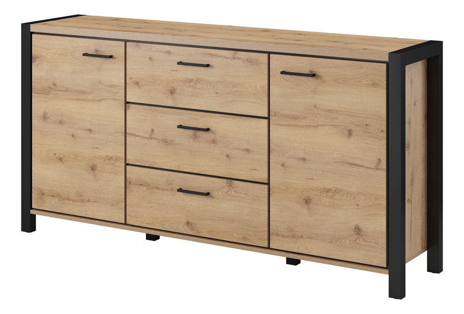 Komoda Armin Typ 26 (dub taurus + matná černá)