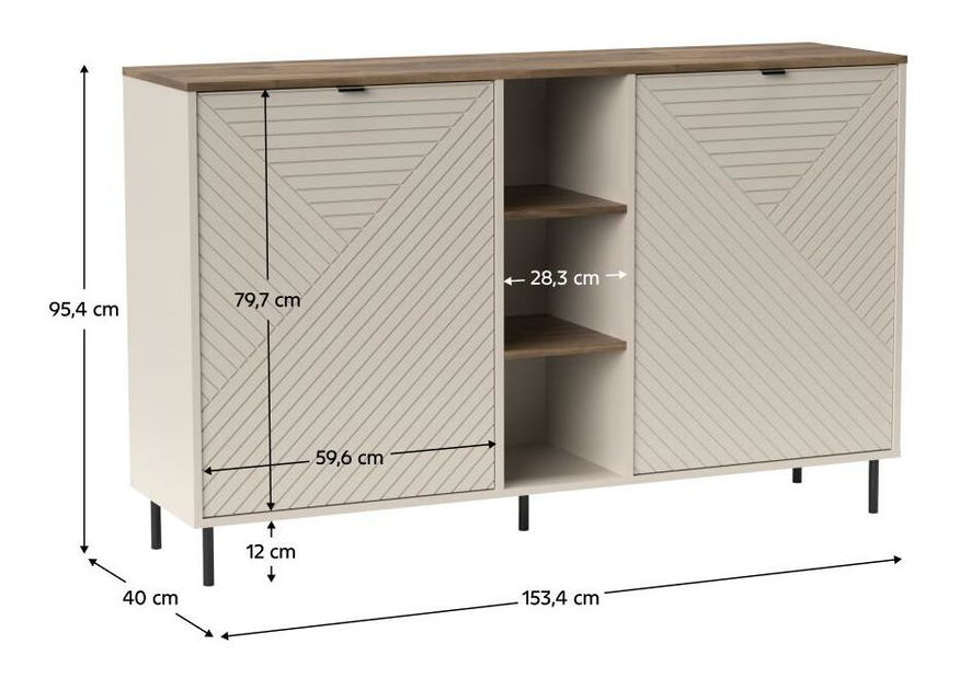Skříňka Explicaba 1 (kašmír + dub castello)