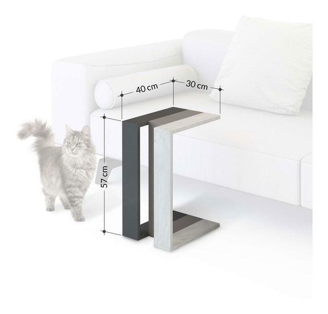 Příruční stolek Mirabel (černá káva + hitit + dub safírový)