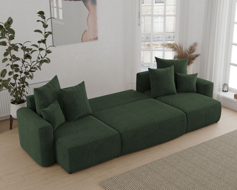 Rohová sedačka Denia U (tmavě zelená) (P)