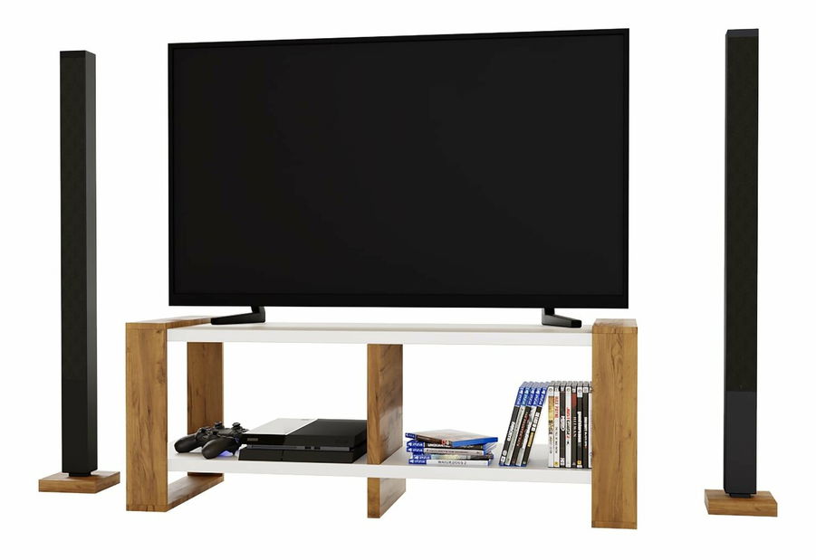 TV stolek Nicolas (bílá) (bez osvětlení)