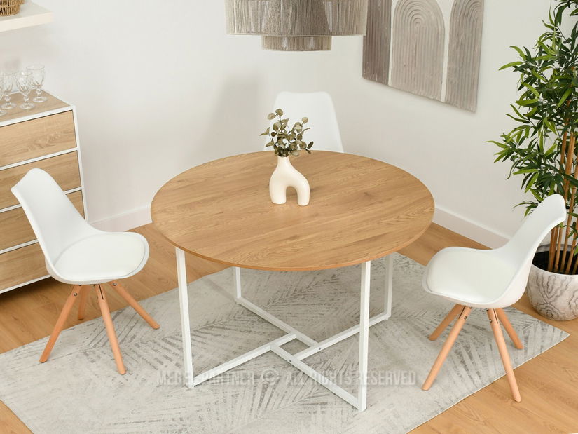 Jídelní stůl Bird (dub + bílá)