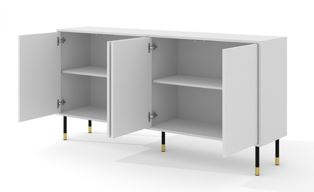 Skříňka 4D 180 Sherlock (bílá + černá + zlatá)