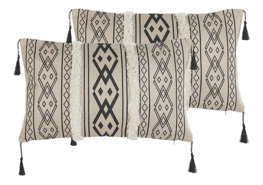 Sada 2 ozdobných polštářů 30 x 50 cm Pulim (béžová)