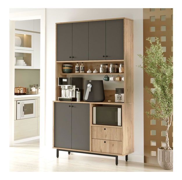 Policová skříň Rebutia 7 (dub + antracit)