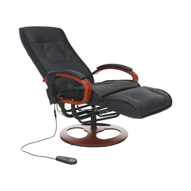 Masážní křeslo Ardos (ekokůže černá + třešeň) 