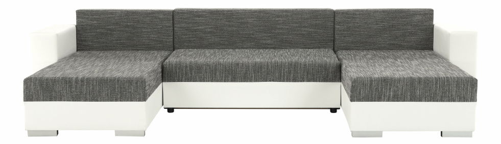 Rohová sedací souprava ve tvaru U Esa (bílá + šedá)
