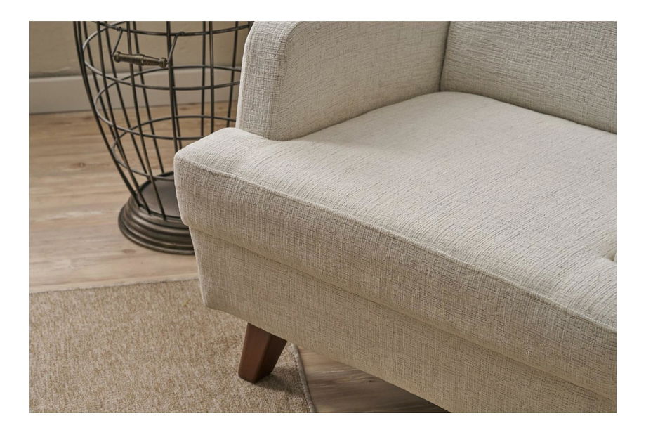 Křeslo Kanasota (krémová + ořech)