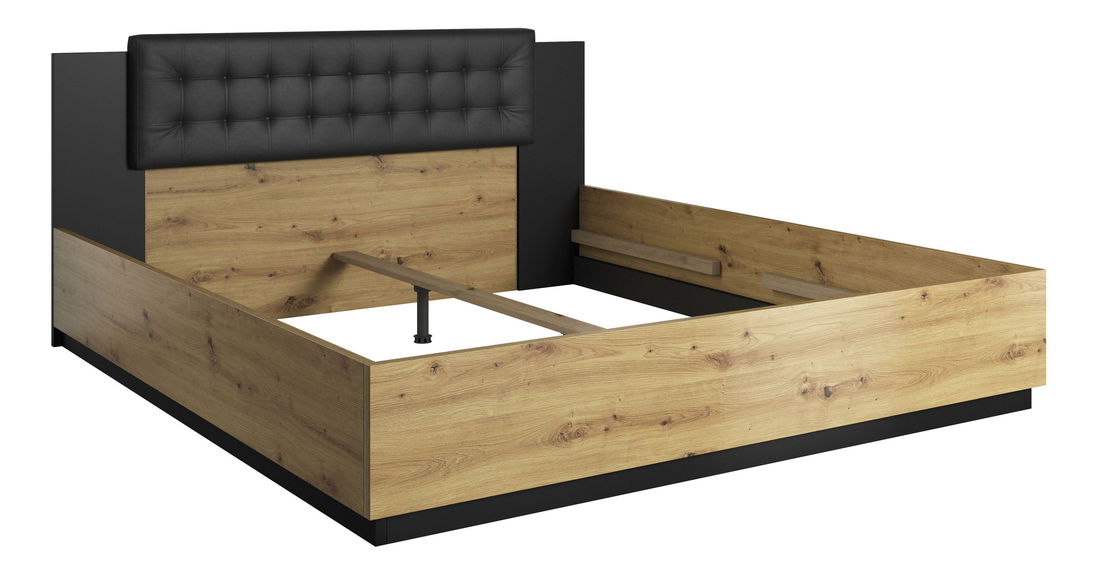 Manželská postel 160 cm Signat Typ 31 (černá + dub artisan