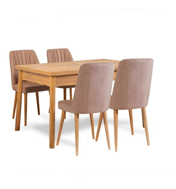 Jídelní set Vlasta 5 (borovice atlantická + kámen) (pro 4 osoby)