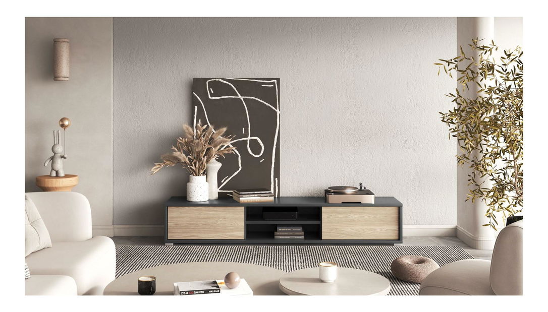 TV stolek Fiora 40 (antracit + dub olejovaný)