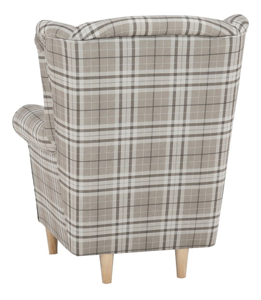 Relaxační křeslo ušák Charlie (hnědé káro)