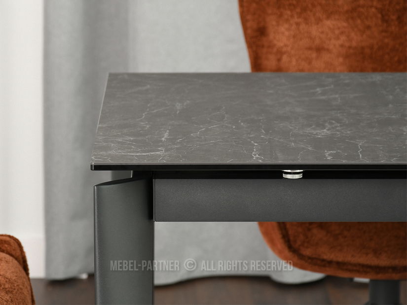 Jídelní stůl Tornado (černý mramor + černá)