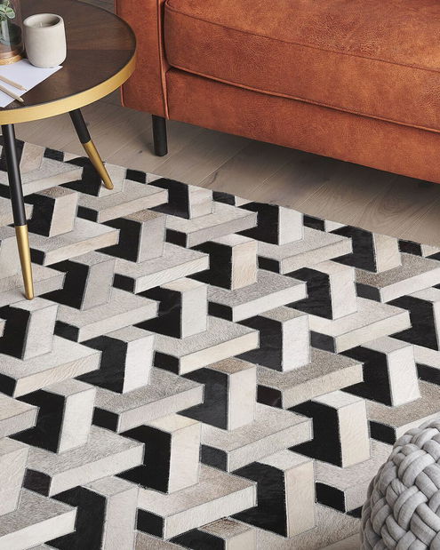 Koberec 140x200 cm NAREM (světle šedá + černá)