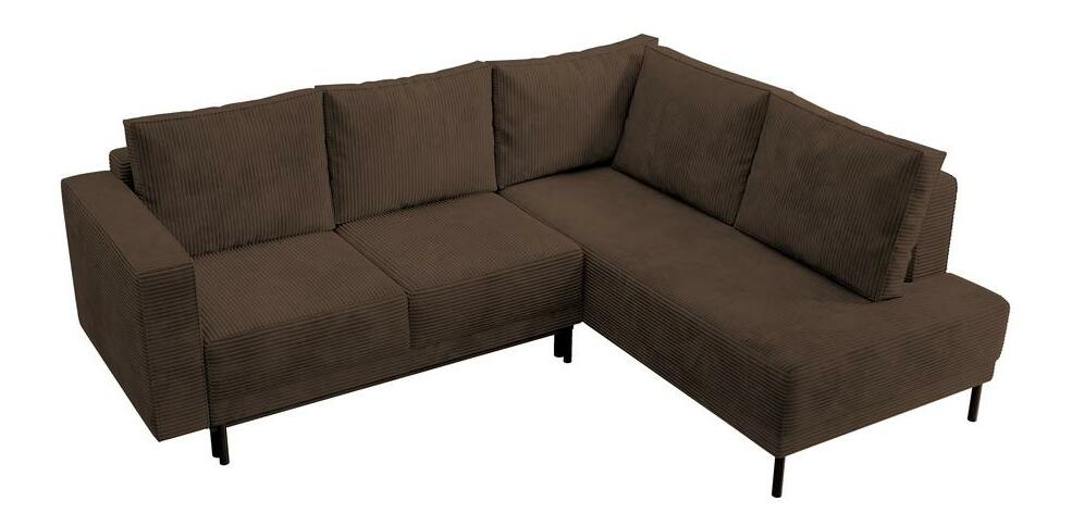 Rohová sedací souprava Rodriguez (P) (tmavobéžová + černá)