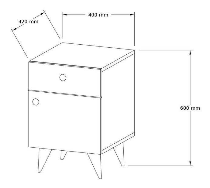 Noční stolek Kevepa (ořech)