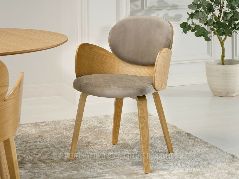 Jídelní židle Ahogar (béžová + dub)