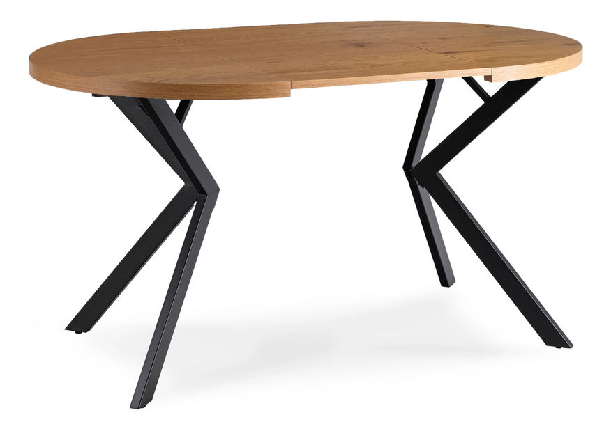 Rozkládací jídelní stůl Localizado (dub zlatý + černá) (pro 4-6 osob)