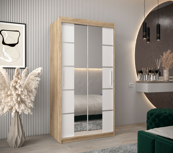 Šatní skříň 120 cm Verika 4 120 (dub sonoma + bílá)