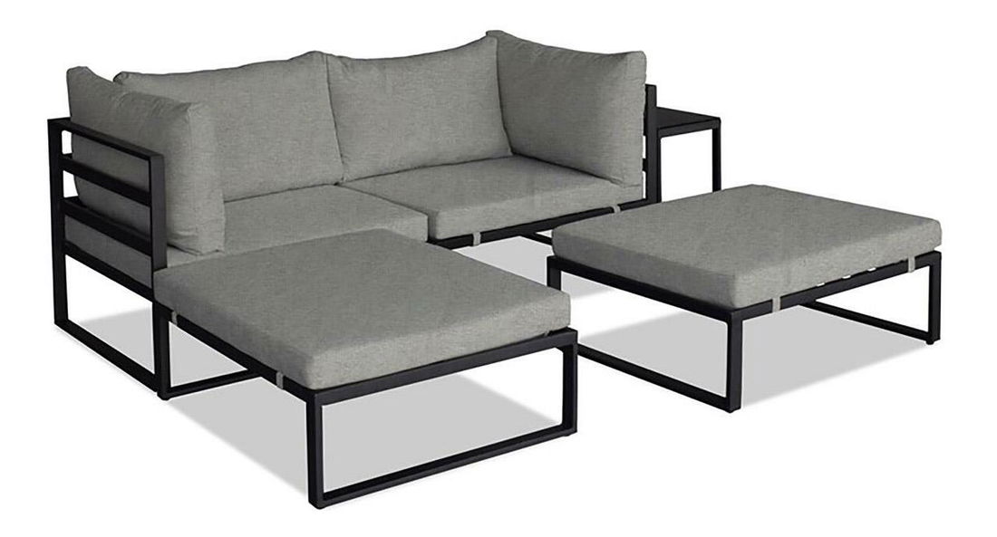 Zahradní sestava Adicionales (antracit + světle šedá) (pro 4 osoby)