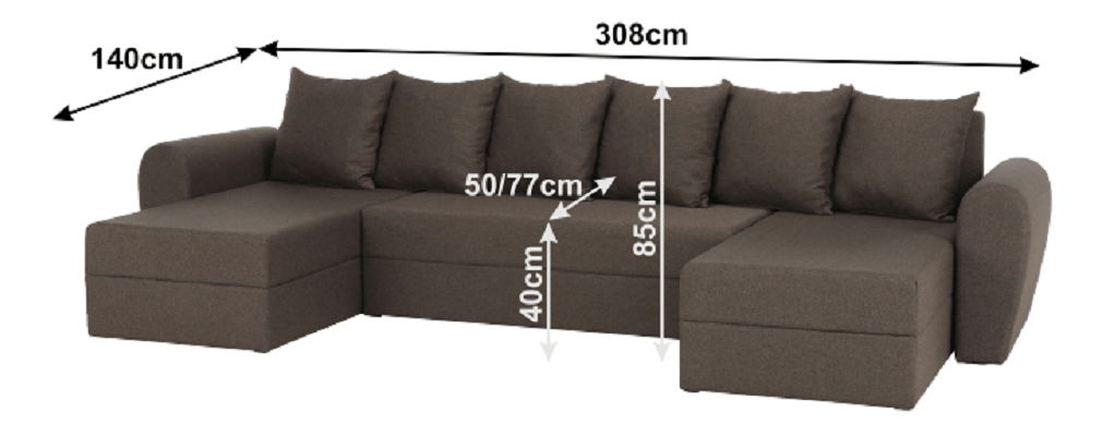 Rohová sedací souprava U Thalen (hnědá)