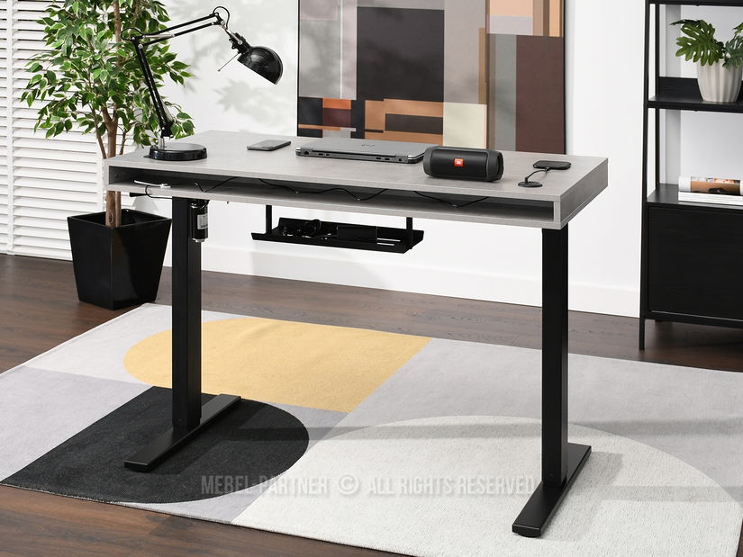 PC stolek Osto 120 (beton + černá)