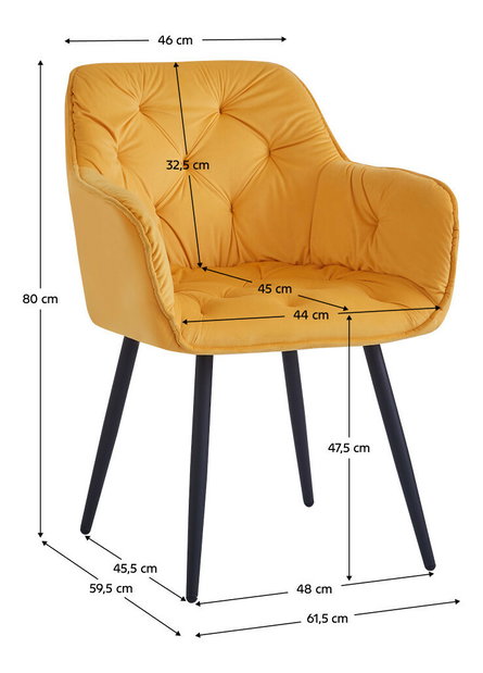 Designové křeslo Fedro (žlutá)