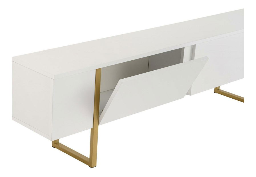 TV skříňka Seronitta (bílá + zlatá)