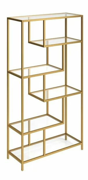 Regál Byat 30 (zlatá + sklo)