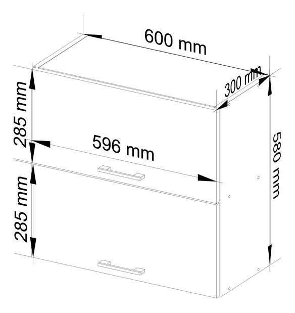 Horní kuchyňská skříňka Organo 60 G2 (bílá + grafit)